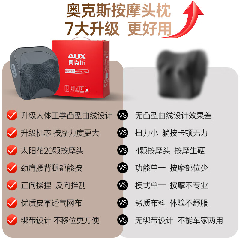 Oaks cervical spine massager, waist massager, massage pillow, neck, shoulder, neck, waist and back massager, cushion, neck leg, whole body instrument, annual party, birthday gift for mother, men and women, charging model top with gray color, whole body use, gift to parents, elders, male and female friends