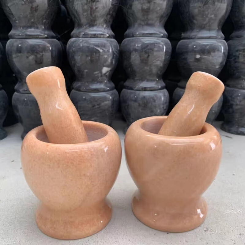 Zhe natural marble garlic pounding artifact household manual garlic pounder garlic masher garlic jar garlic press garlic bowl garlic mortar big sale - a large Taishan stone hammer