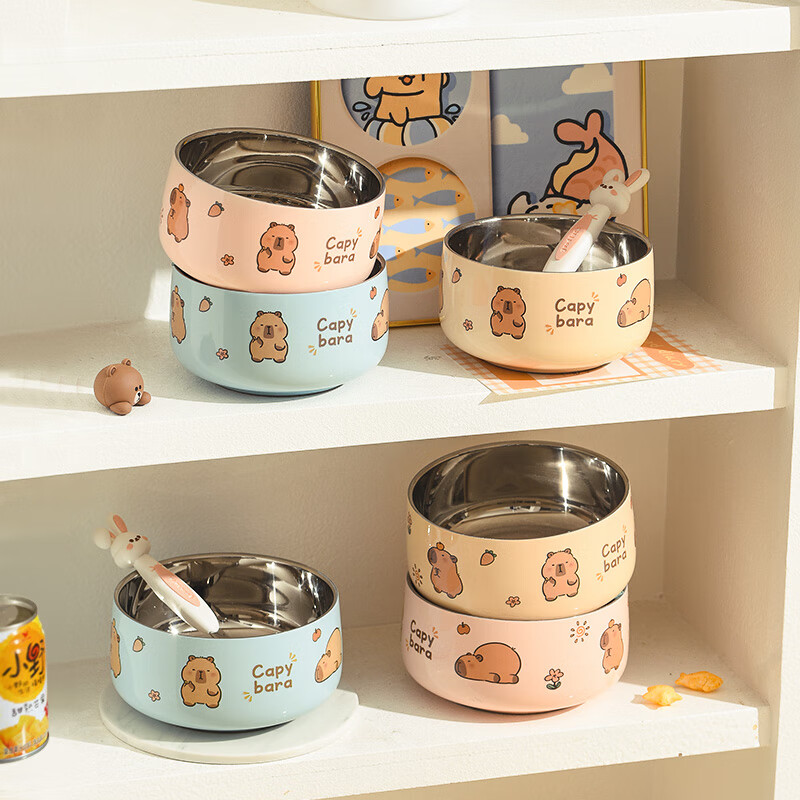 MAXCOOK 316L stainless steel bowl, soup bowl, double-layer insulation, rice bowl, tableware, noodle bowl 13cm, sky basket MCWA6407