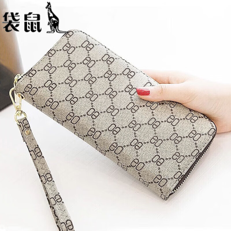 Kangaroo Card Holder Wallet Women's Two-in-One 2024 Chinese Valentine's Day Women's Feeling Large Capacity Lightweight High-End Exquisite Zipper Long Style No Ribbons