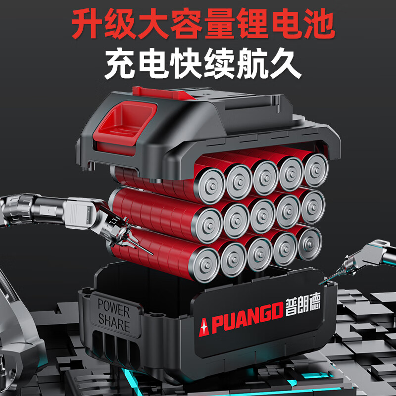 Xulin Germany electric saw small household handheld lithium electric saw rechargeable outdoor felling tree pruning felling saw 6-inch top with brushless upgraded power 27800mh two batteries and one charge