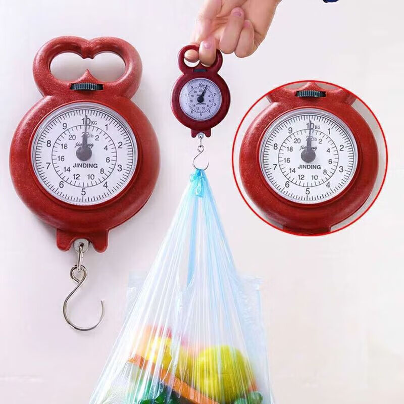 Household portable electronic scale commercial high-precision portable mini precision hook weighing luggage scale fish scale express mini portable scale 10 kg portable scale random color 1