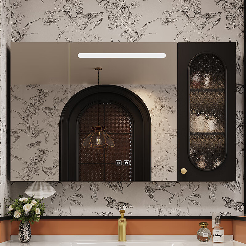 Sibai French Retro Bathroom Cabinet 2025 New Middle Ages Bathroom Ceramic Integrated Washbasin Washbasin Oak Customized Smart Mirror Cabinet 0.9 Meter