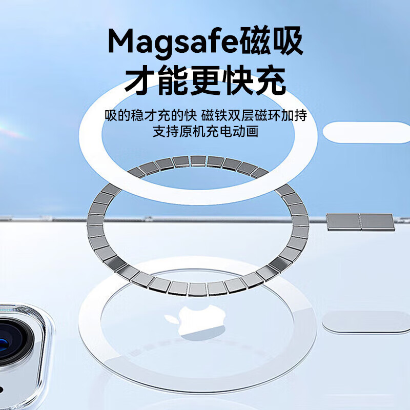 <New> Deyou Transparent Magnetic Phone Case for iPhone 14/15/16 Series Transparent Magnetic Phone Case for iPhone 15