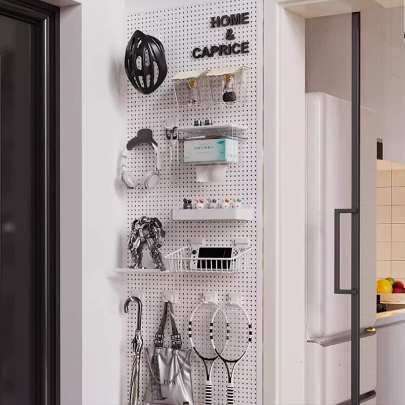 Banzheni universal hole board accessories no punching entrance door storage desktop book hanger wall kitchen hook storage cabinet white headphone stand