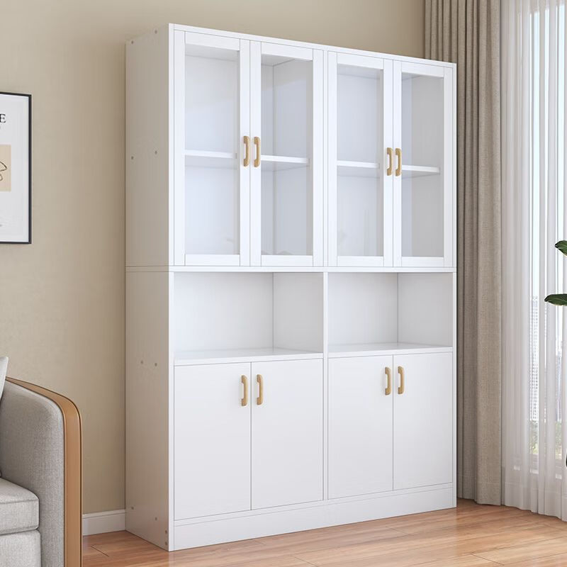 Yuelaiju File Cabinet Office Storage Cabinet Information Cabinet Locker Employee File Cabinet Storage Bookcase Office Cabinet Picture 2 Pastoral Oak Color丨Two Doors 60*24*180 Damaged Reissue