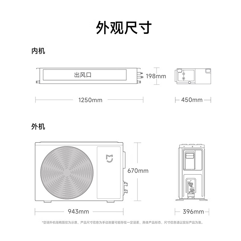 Xiaomi (MI) 3 hp central air conditioner Pro Mijia super first-class energy efficiency one-to-one full DC frequency conversion duct machine all-inclusive price 75FW-OC20/N1B1 3 hp super first-class energy efficiency central air conditioner Pro