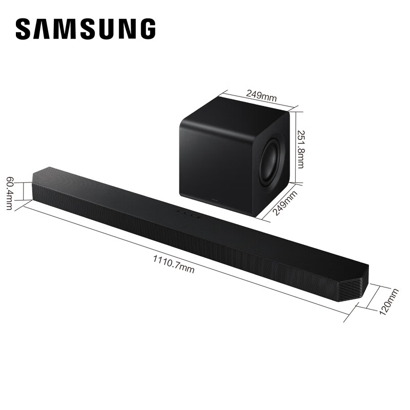 Samsung (SAMSUNG) HW-Q800F/XZ Panoramic Sound 5.1.2 Channel Echo Wall Home Theater Wireless Subwoofer Bluetooth Projector Game TV Audio Smart APP Control