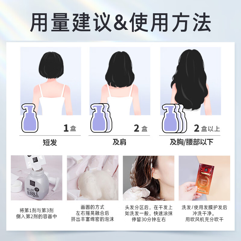 Mei Shangxuan Amore Huanle Playful Hair Color Bubble Hair Dye Cream 95g-7K Green Khaki Brown on clearance