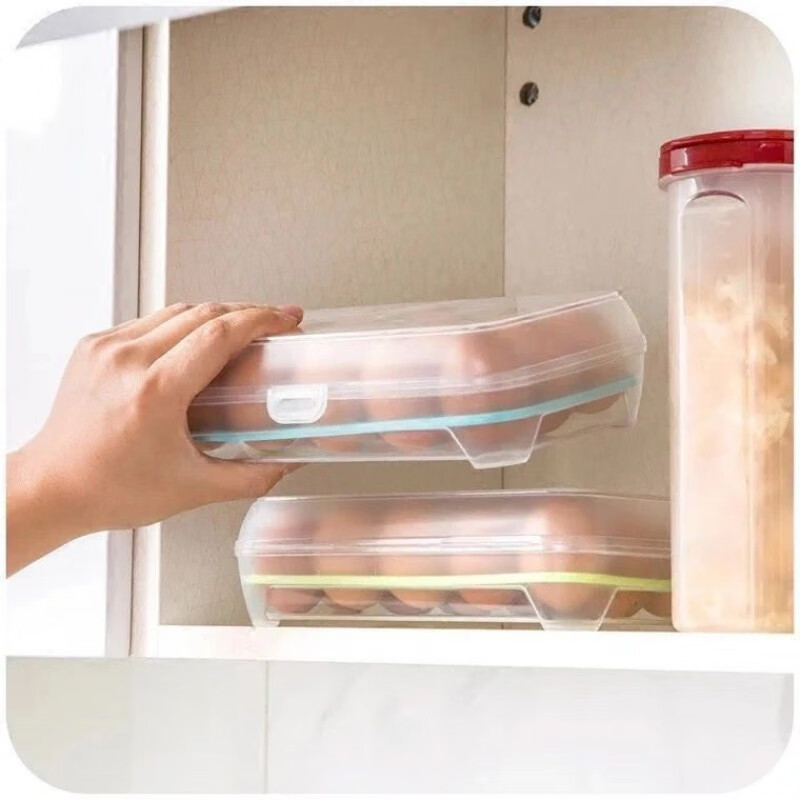 Runhuanian Kitchen 15-compartment egg storage box for refrigerator, egg preservation box, multi-layer egg box, plastic egg tray, event, buy one, get two free, three packs, random style