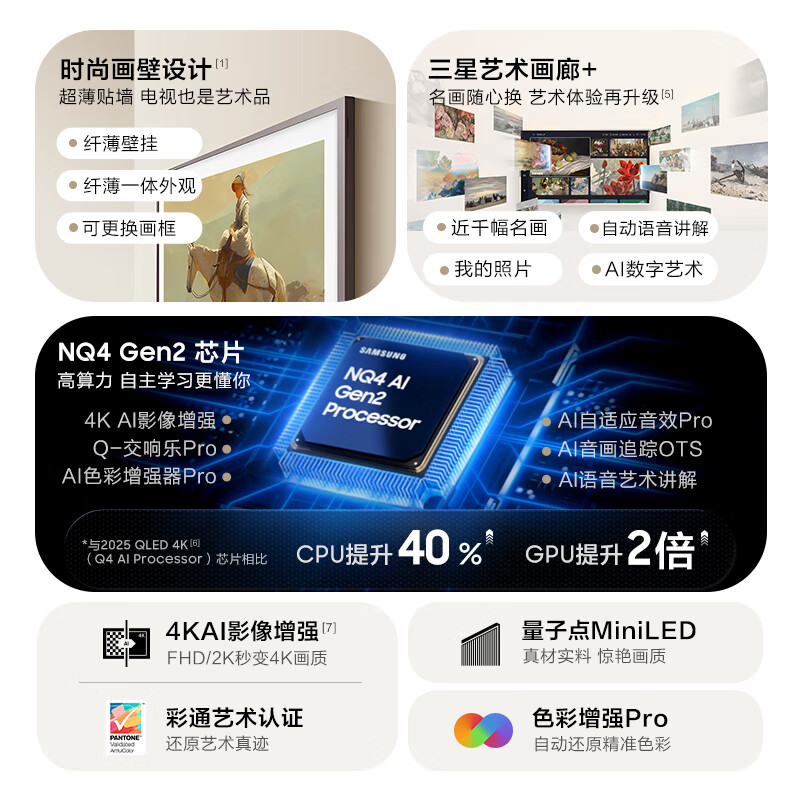 Samsung (SAMSUNG) 65LS03F 65-inch Frame Wall Art AI TV Wallpaper TV 144Hz Quantum QA65LS03FAJXXZ National Subsidy