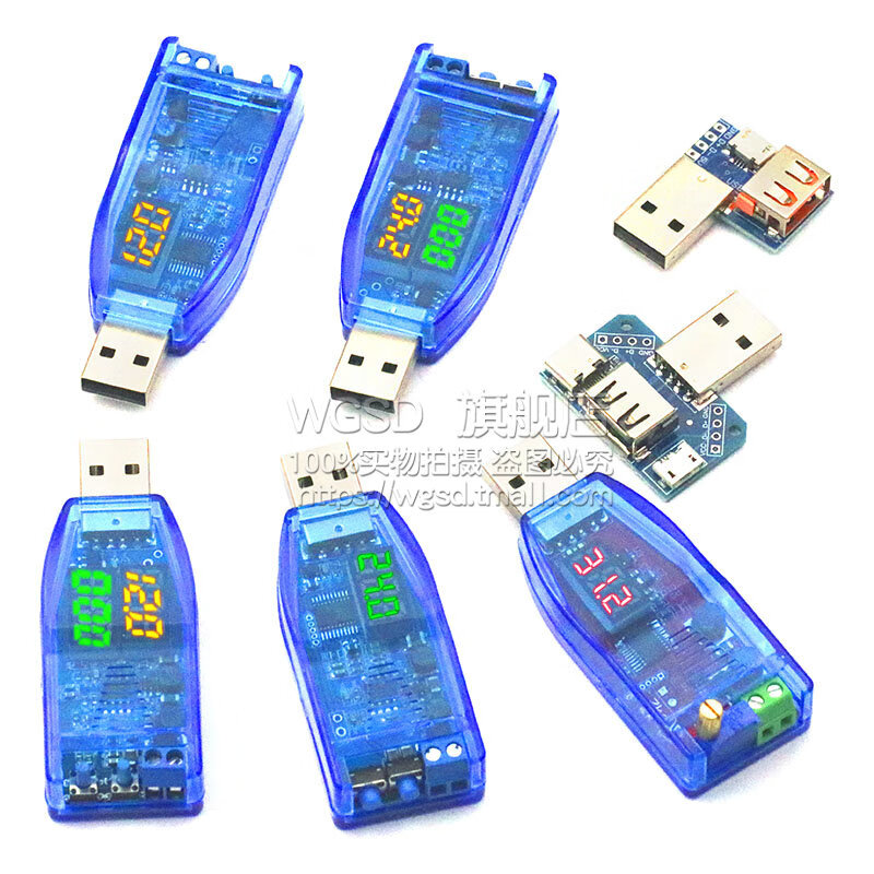 Dafuri DC-DC USB adjustable buck-boost power supply voltage stabilizing module 5V DP module to 3.3V 9V 12V 24V USB male adapter board microUSB Ty (1 piece)