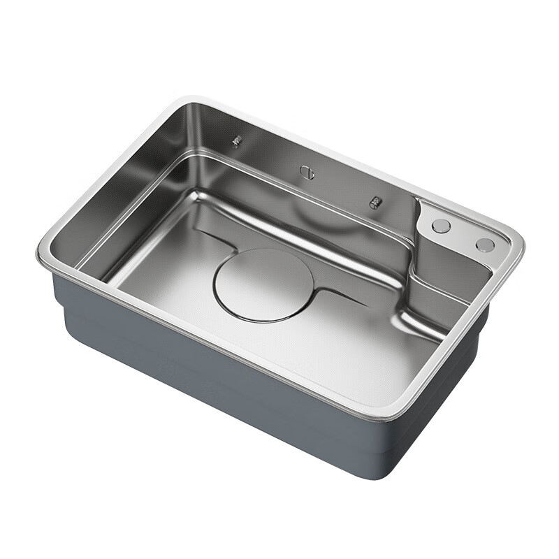 Xiaomi Japanese-style stainless steel large single-slot multi-functional kitchen sink dish basin household dishwashing basin handmade countertop Xiaomi 7548 simple model without faucet Xiaomi gray single sink