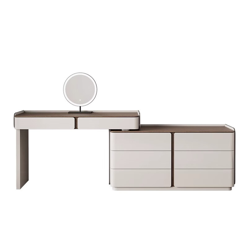 Xinang lacquered dressing table Italian minimalist drawer cabinet integrated bedroom simple modern 2025 new bedside dressing table fashion 120 dressing table + 120 drawer cabinet