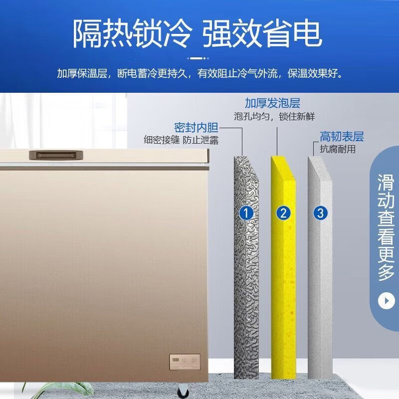 Meiling (MeiLing) freezer - 40 degrees Celsius deep cooling quick freezing Meiling freezer 420L commercial low temperature large capacity household single temperature refrigerator 420 liters / electronically controlled PCM steel plate liner 1L