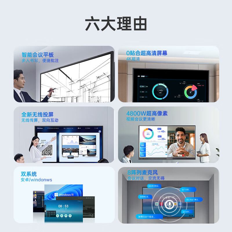 Changhong conference tablet all-in-one machine 86-inch smart video conferencing system 4K ultra-clear TV teaching touch TV learning demonstration screen multimedia all-in-one machine 860H68 wall mount