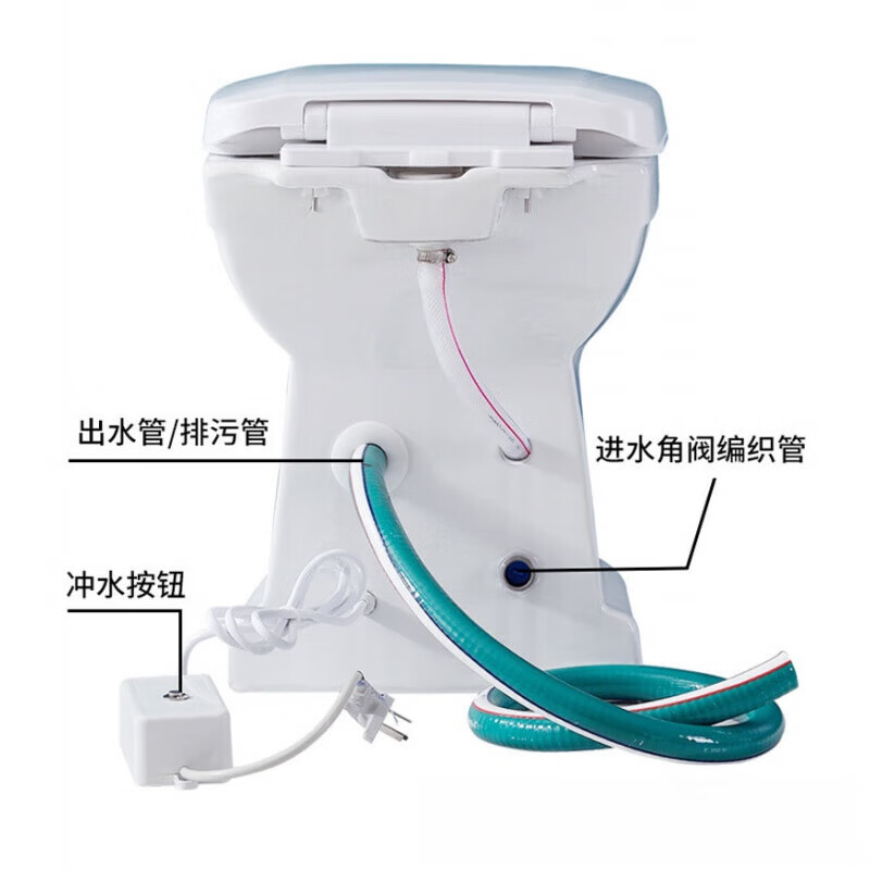 Electric crushing toilet integrated RV bathroom pressurized sewage lift pump crusher wall toilet silent white button model energy saving silent pure copper motor other/other