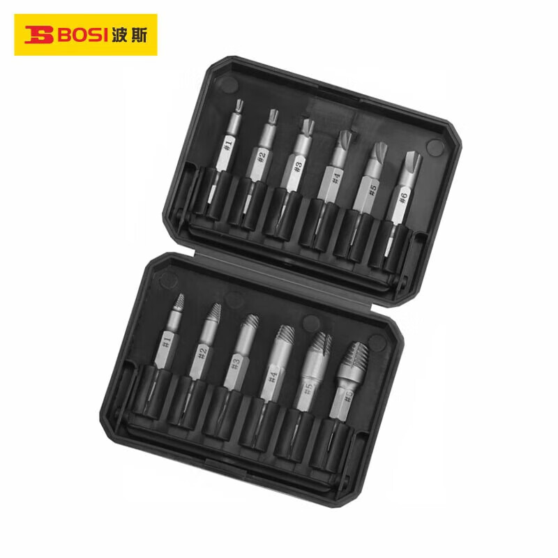 BOSI 12-piece set of mechanical broken wire extractor broken screw sliding wire extractor BS522012