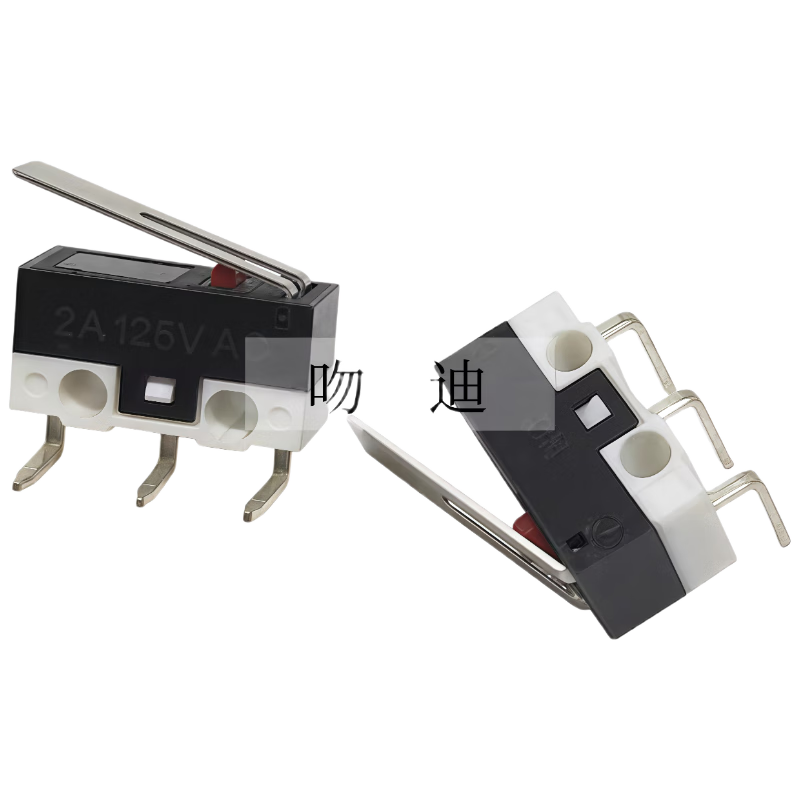 Kissi mouse switch handleless three-legged handle roller 1A small button left and right curved feet straight feet straight handle curved handle micro switch KW11-N pulley (10 pieces)