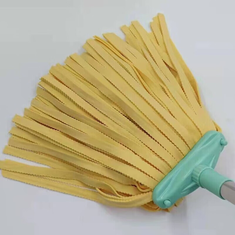 Deerskin mop without traces household wide head flat head 16cm absorbent complete set of self-twisting water traditional cloth mop one pole one end wide color random
