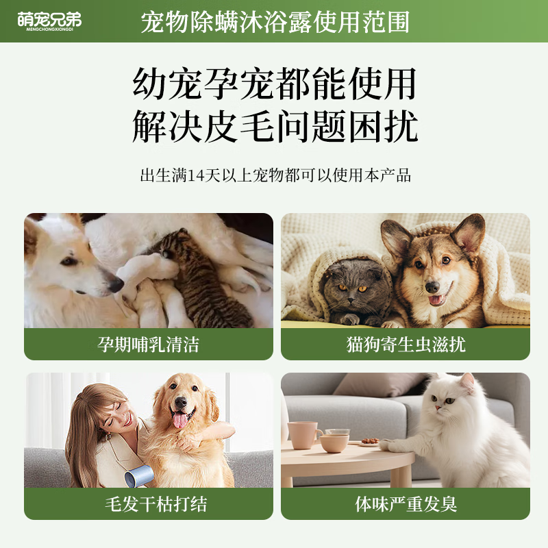 Cute Brothers Cat and Dog Shower Gel to Remove Fleas, Repellent Insects and Anti-Itching Bath Bath for Pets to Remove Bacteria and Mites, Bath Shampoo 100ML