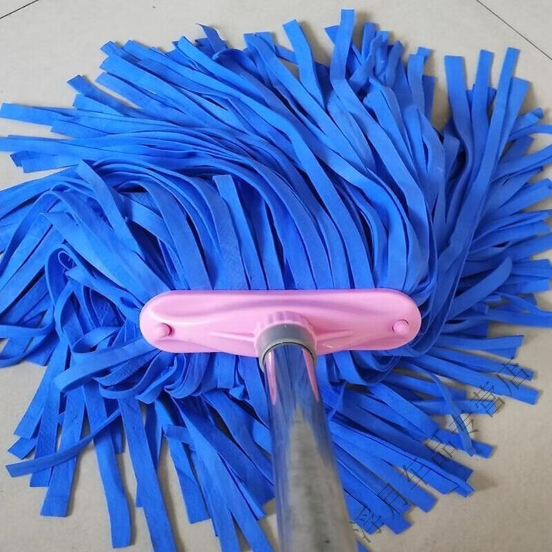 Deerskin mop without traces household wide head flat head 16cm absorbent complete set of self-twisting water traditional cloth mop one pole one end wide color random