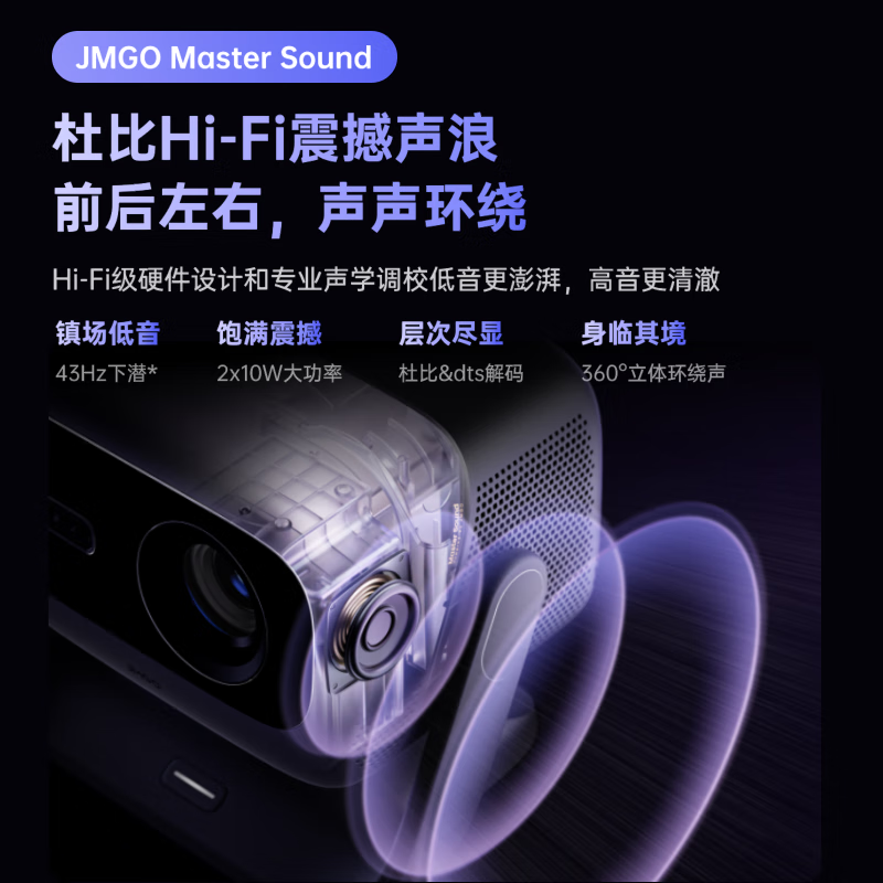 JMGO Projection (JMGO) N3 pure three-color laser zoom projector for home use 4K lossless ultra-high definition pan-tilt projector smart home theater state subsidy