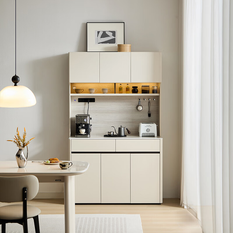 Lin's home sideboard wall-mounted integrated storage cabinet living room tea cabinet small apartment household Muguang series YU1T sideboard 1.2m