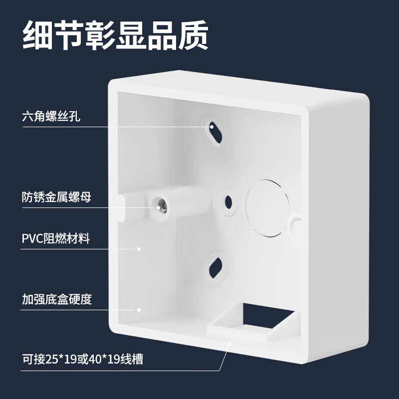 International electrician type 86 type 118 concealed surface mounted general cassette bottom box concealed line bottom box panel switch box socket bottom box cassette 86 surface mounted bottom box white