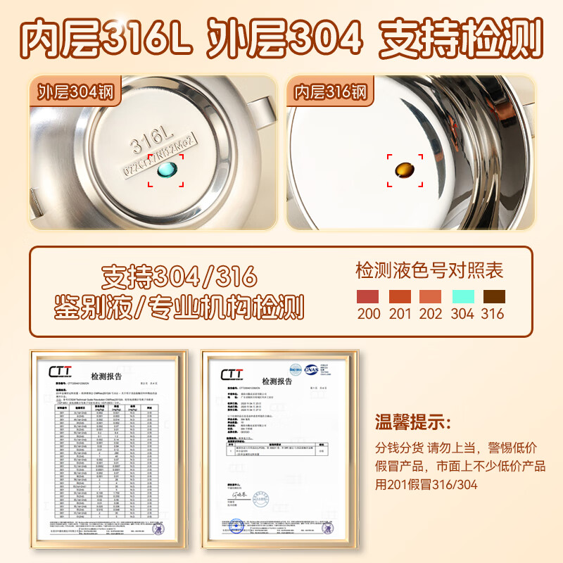 GEEGO stainless steel bowl 316 rice bowl personal special eating children's bowl baby food bowl anti-scalding bowl with handle thickened 316 little rabbit binaural children's bowl