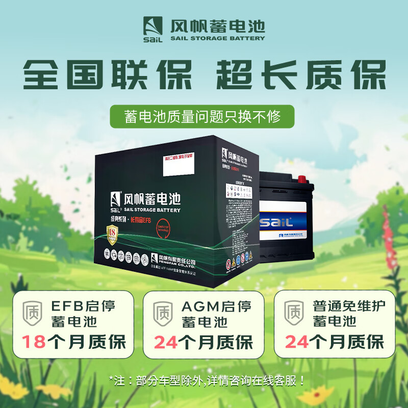 Sail battery 12v maintenance-free car battery L2400 and 6-QW-60 classic version are suitable for Sagitar Magotan. Trade-in, delivery and installation