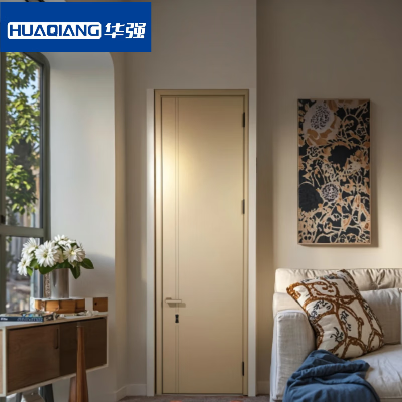 Solid wood composite paint door set door interior door bedroom door kitchen door Huaqiang white