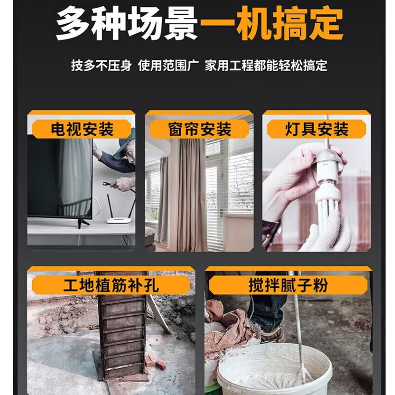 Chuangyi electric hammer electric pick dual-purpose high-power impact drill hydropower decoration installation concrete slotting wall demolition electric electric hammer