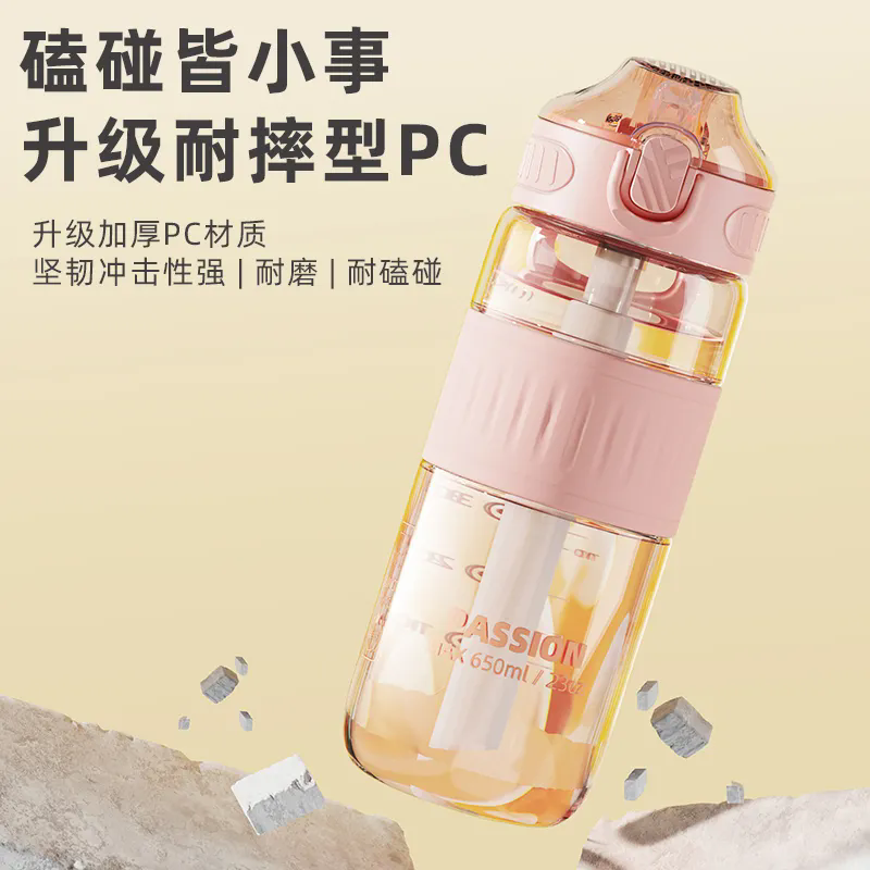 Xinmeiya Tritan Big Belly Cup Pregnant Women's Water Cup Large Capacity Portable High Temperature Resistant Plastic Cup Ton Bucket Women's Valentine Can Hold Boiling Water Green 650ml