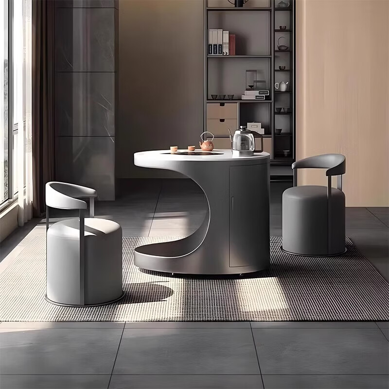 Hallodon balcony tea table tea table kettle integrated table slate tea table movable light luxury tea table tea table and chair combination multi-functional slate small tea table single table