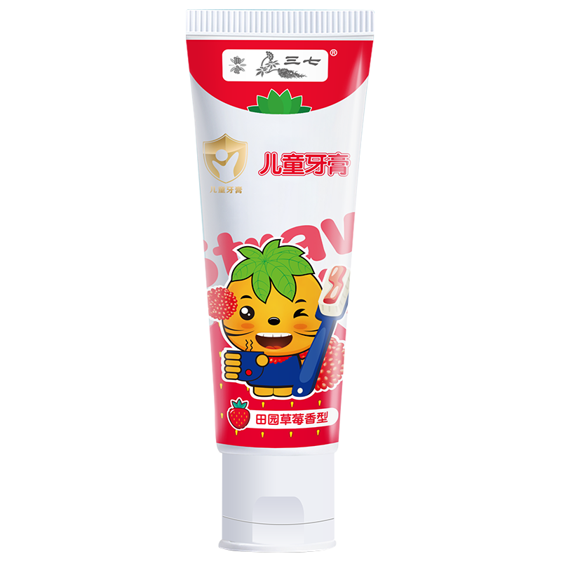 Notoginseng children's toothpaste strawberry flavor Yunnan notoginseng mild 3-6-12 years old cleaning and preventing tooth decay 60g*1 tube