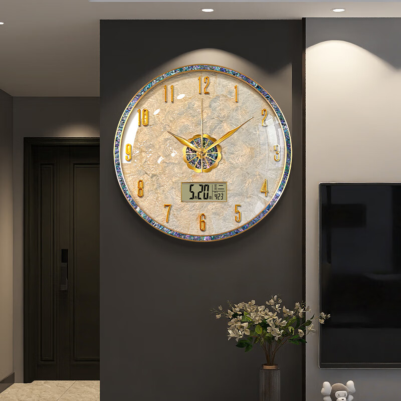 ZUNELL wall clock living room 2026 new light luxury high-end home high-end modern simple high-end art clock wall hanging perpetual calendar small size
