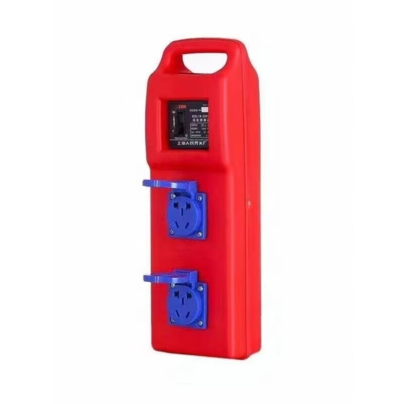 Construction site mobile suitcase 220v five-hole 10A16A leakage socket open three-core industrial plug 380v 4-core 32A new eight-bit waterproof five-hole one control and one protection