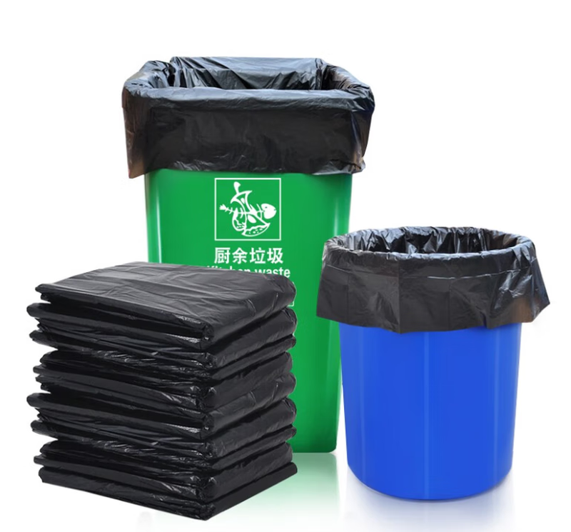 Luzhao Xinqiyuan commercial large garbage bag property sanitation flat mouth plastic bag black 120*140 45 pieces/hand
