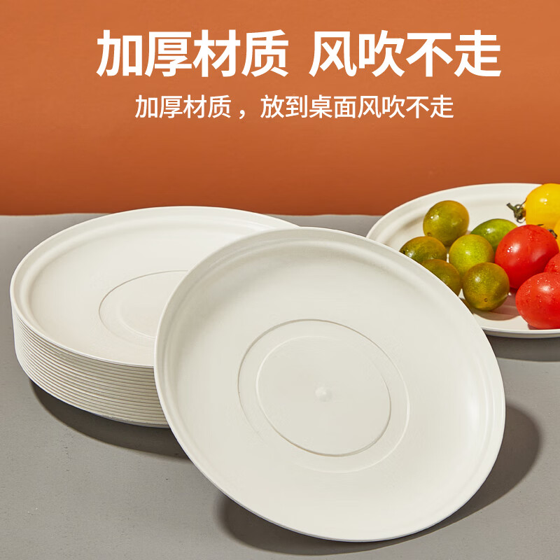 Youao disposable plates (14.5cm*20 pieces) thickened picnic plate disposable tableware outdoor camping barbecue plate