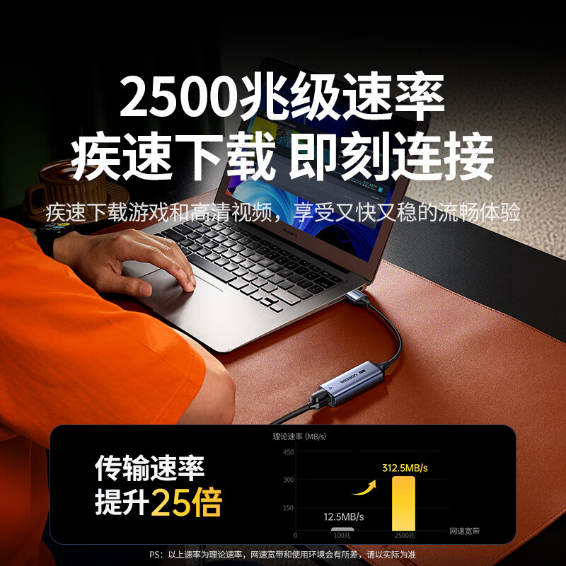 Greenlink USB to 2.5G network port Gigabit wired network card RJ45 network cable adapter network port converter suitable for Apple Huawei notebook desktop tablet NAS docking station