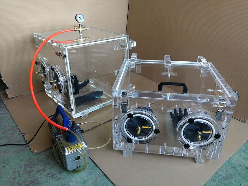 Kezitu spot high negative pressure vacuum drying box transparent industrial box AB defoaming silicone resin degassing barrel school experiment high transparent inner diameter 200*200*200*20mm air supply