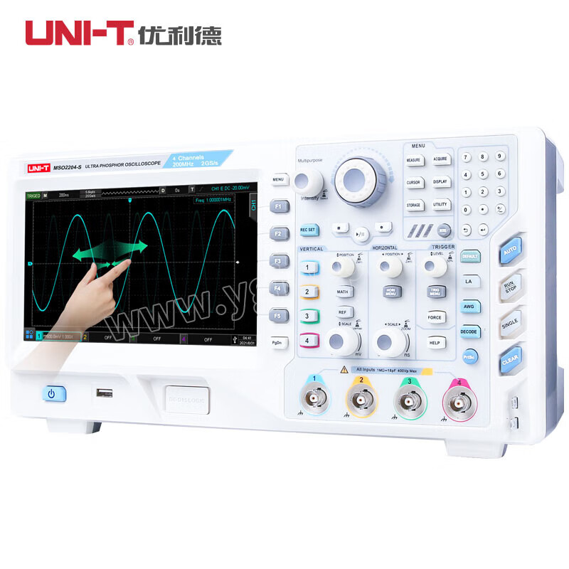 Unilide UPO2204 digital fluorescence oscilloscope MSO2104-S oscilloscope 200M dual four-channel 100M signal source MSO2102-S (100M two-channel with signal source)