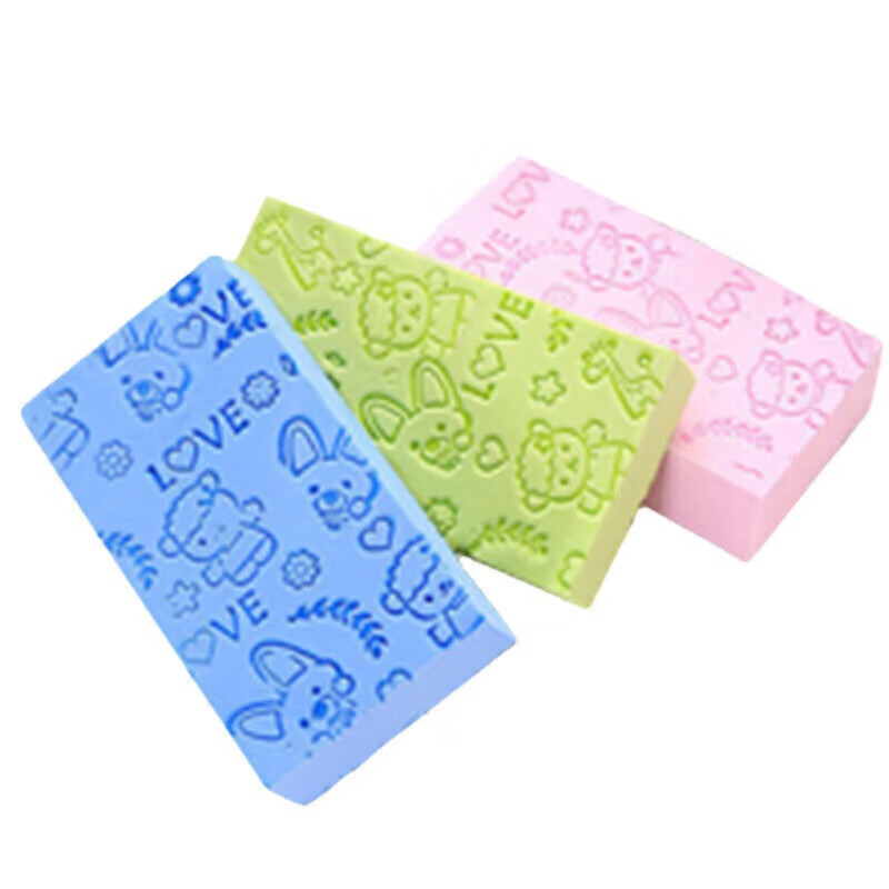 Children's bathing tool, baby mud sponge, bath towel, back rub, rub ash, 4 pack, mixed colors