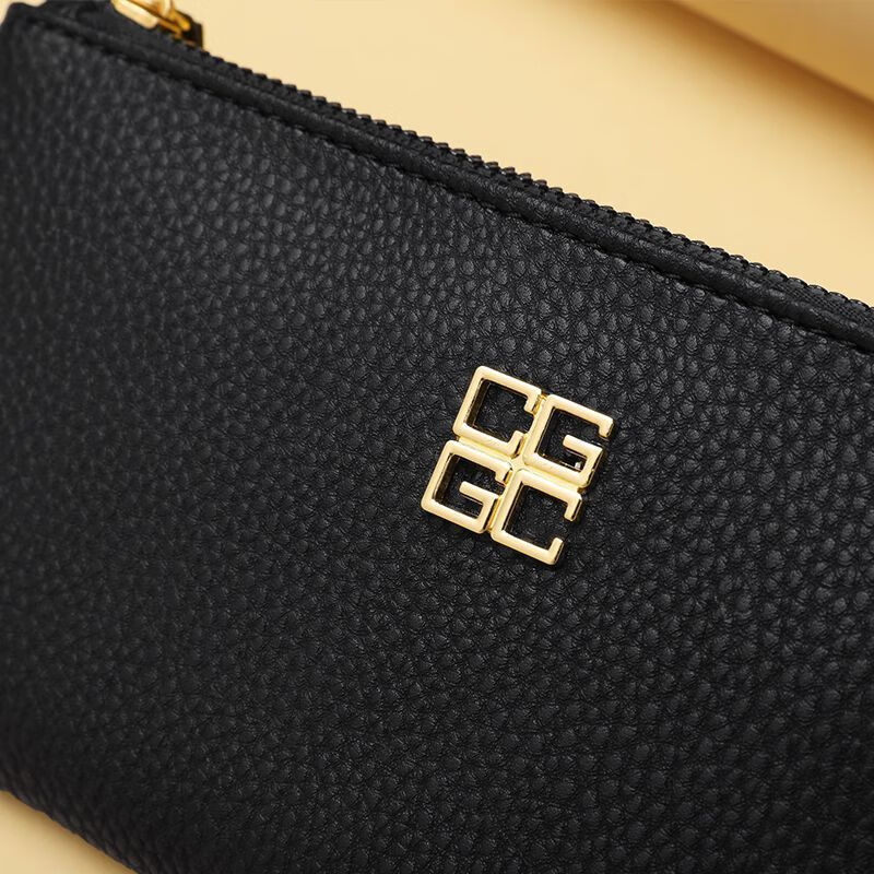 Nimense soft leather texture mobile phone bag ultra-thin internet celebrity long large capacity wallet zipper bag simple portable wallet clutch bag classic black upgraded material-anti-theft brush/anti-degaussing