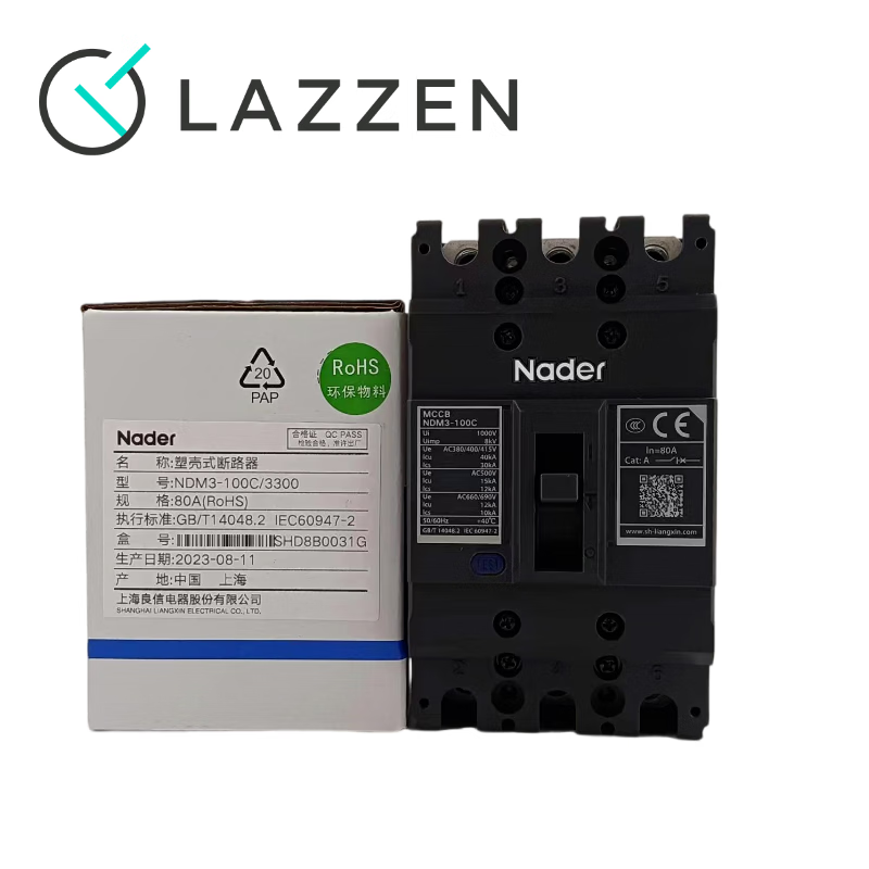 Liangxin Nader Shanghai NDM3-250M 400 630 800 air switch molded case circuit breaker 3P S 200A NDM3-250L/3300