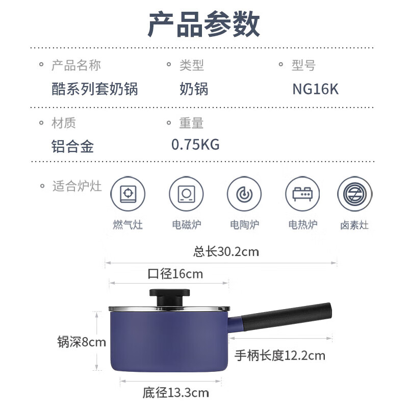 Cooking King pot set household frying pan milk pot soup pot wok pot high-value gas induction cooker universal set combination