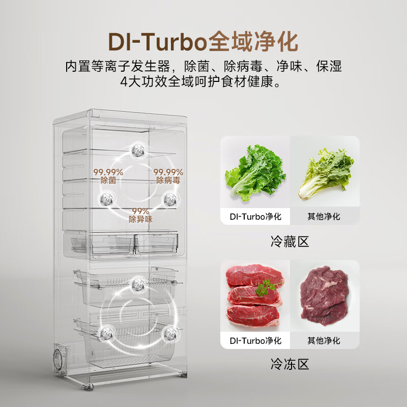 Xiaoji (MINIJ) Annual Machine King Retro 508L French multi-door refrigerator embedded sterilization and deodorization first-class energy efficiency air-cooled large capacity cheese white BCD-508WBS national subsidy