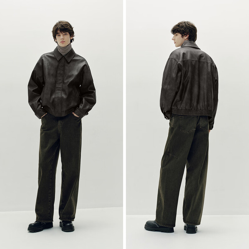 Semir shopping mall same style jacket men's matte imitation leather jacket short 2025 autumn motorcycle jacket trend 101525108102