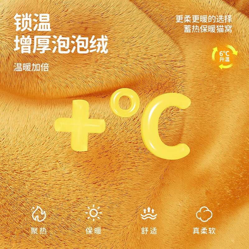 Beichuzhong cat nest is warm in winter, closed, removable and washable, all-season pet nest, cat bed, large, medium and small dog kennel, pumpkin nest, 40*40*32, recommended within 8 pounds, fully surrounded, soft and comfortable